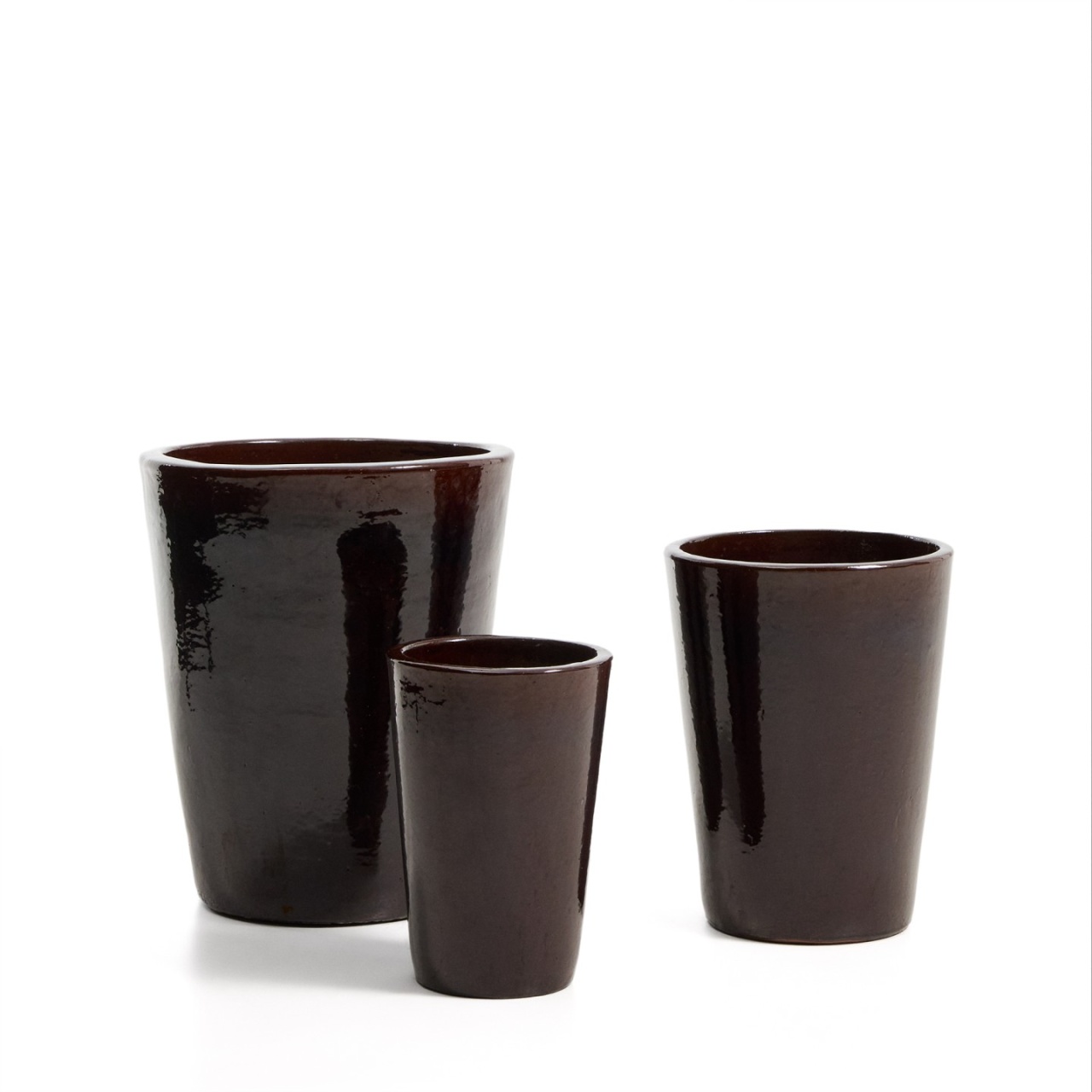 Pots & Planters Set 3 ghivece maro teracota din ceramica Rotja Kave Home