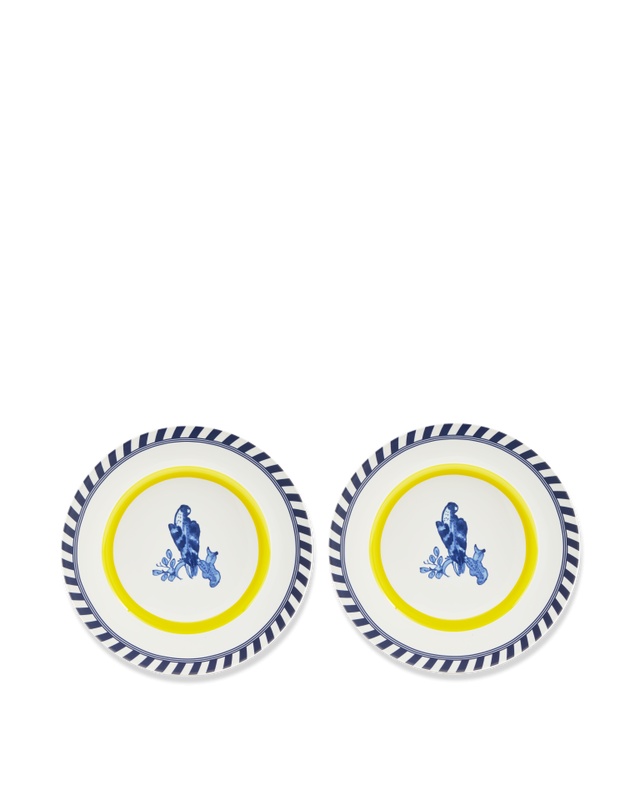 Plates Set 4 farfurii multicolore/galbene din ceramica 27 cm Bird Patterned Pols Potten