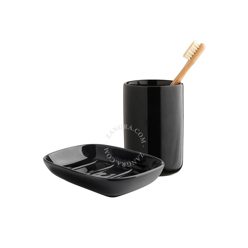 Bathroom Accessory Sets Set savoniera si suport periuta dinti din ceramica Julia Zangra