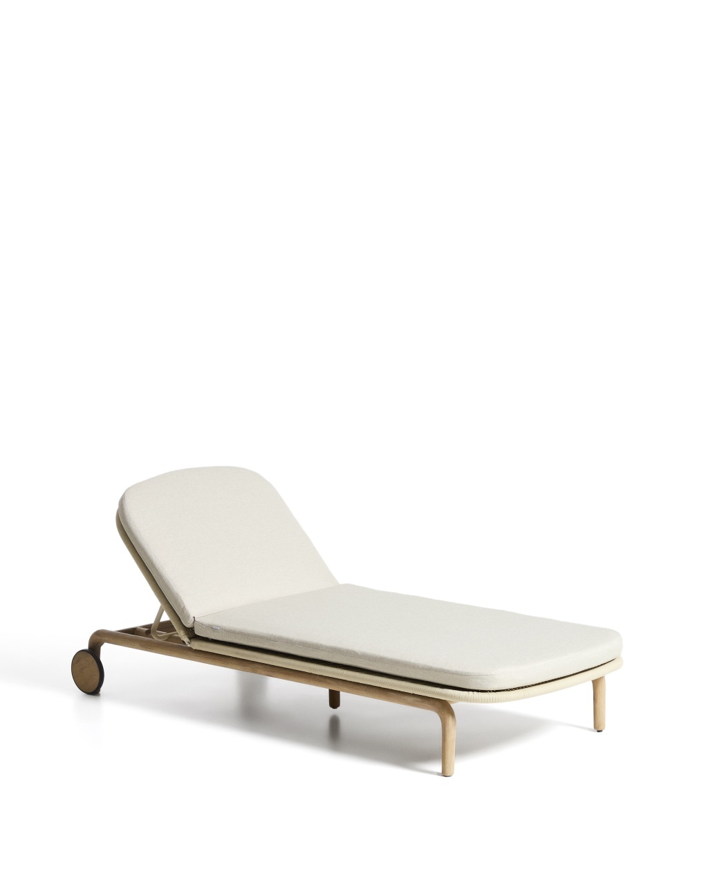 sezlong Sezlong ecru din lemn Alipa Kave Home