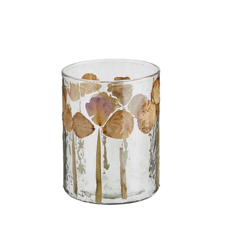 Candle Holders Suport lumanare transparent/maro din sticla 13 cm Illias Madam Stoltz