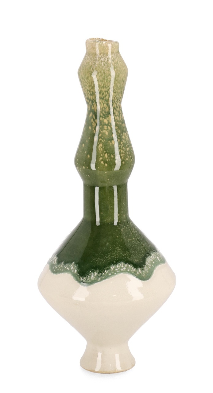 Candle Holders Suport lumanare verde din ceramica 33 cm Daruma Bizzotto