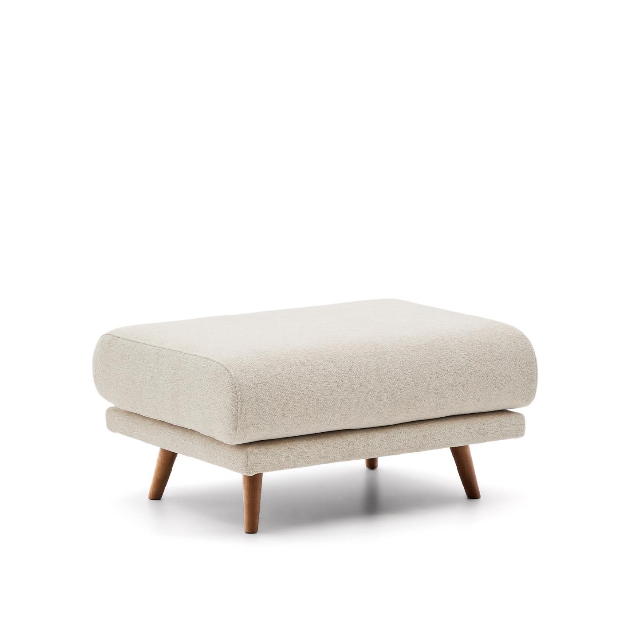 kave taburetes Taburet dreptunghiular bej din textil 70x90 cm Karin Chenille Kave Home