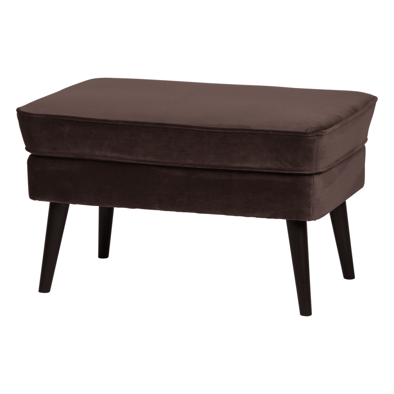 Ottomans Taburet dreptunghiular maro inchis din catifea 51x77 cm Rocco Woood