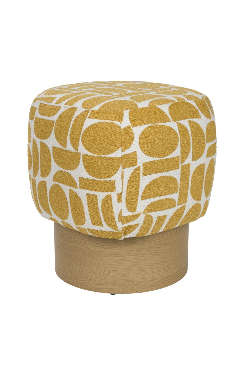 Quiet Object Taburet rotund ocru din textil 40 cm Cyril Quiet Object
