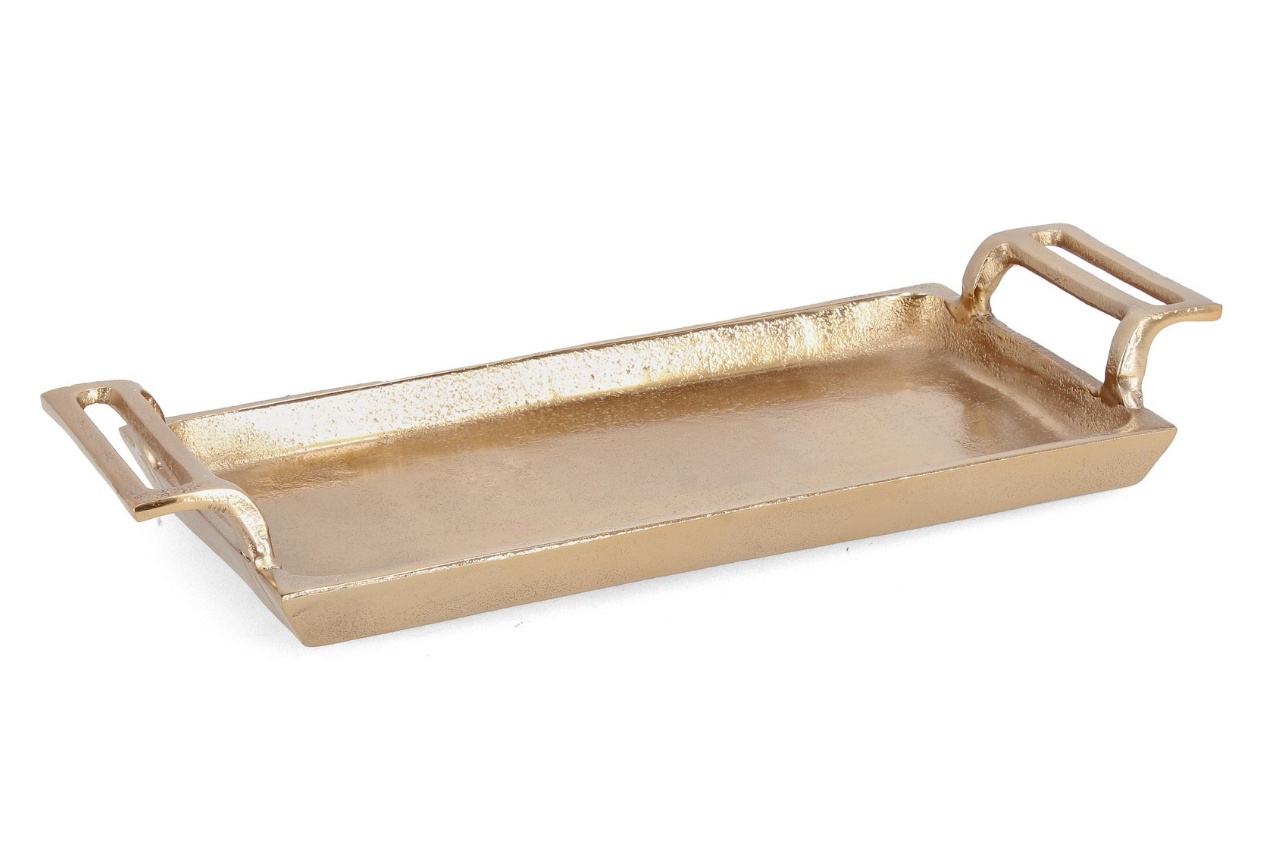 Decorative Trays Tava decorativa aurie din metal 19x41 cm Sagar Bizzotto