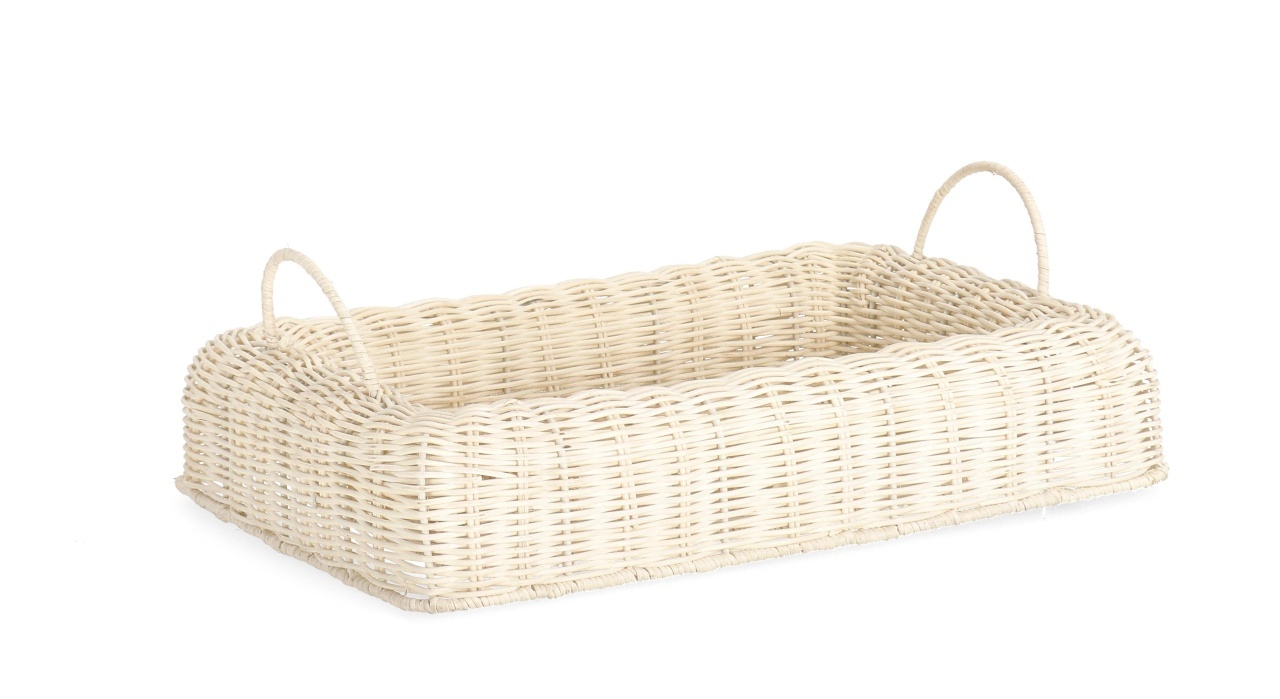 Bizzotto Tava decorativa bej din ratan 30x45 cm Irele Bizzotto