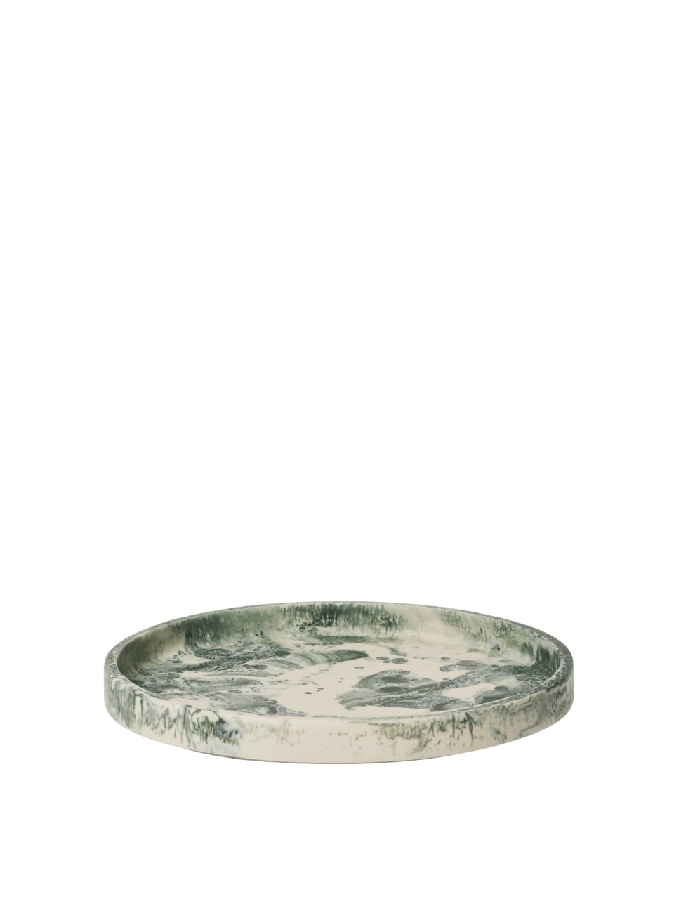 Tava rotunda verde/crem din fibre naturale 30 cm Mist Ferm Living