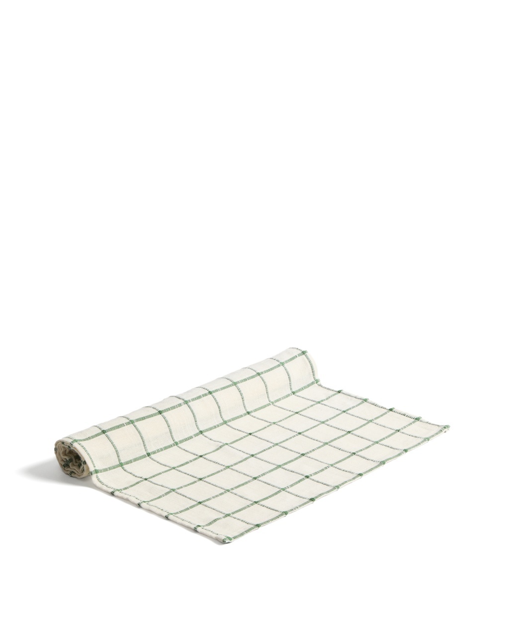 kave taburetes Traversa masa ecru/verde din bumbac 50x150 cm Adesta Kave Home