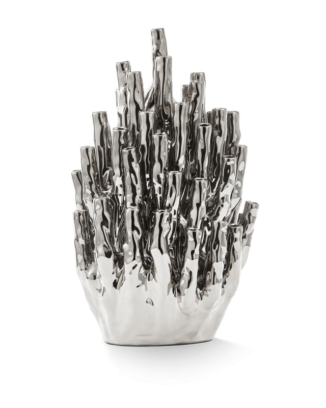 Vases Vaza argintie din ceramica 60 cm Coral Pols Potten