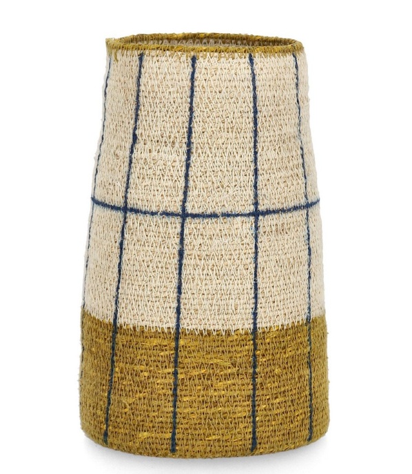 Vases Vaza decorativa multicolora din fibre naturale 24 cm Giang Bizzotto