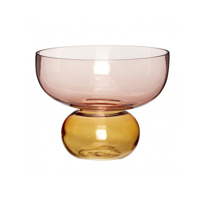 scaune roz Vaza roz/maro chihlimbar din sticla 20 cm Show Hubsch