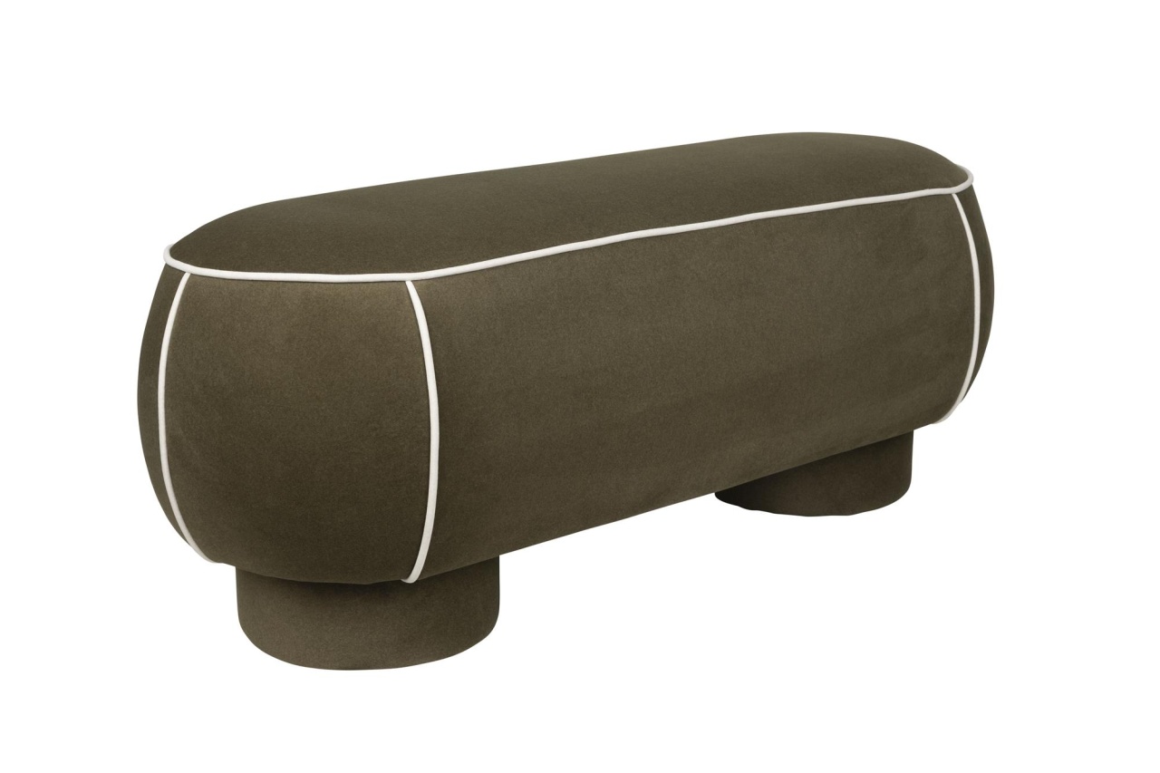 Chairs Bancheta verde din textil 121 cm Marina The Home Collection