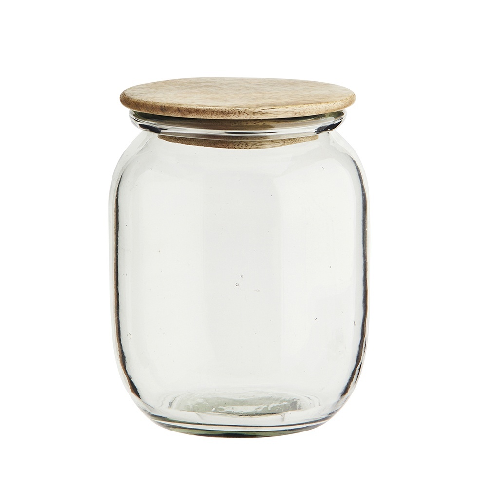 Food Storage Containers Borcan cu capac maro/transparent din sticla 13x17 cm Paris Madam Stoltz