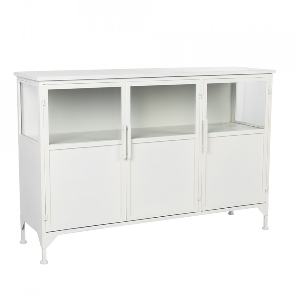 Furniture Bufet inferior alb din metal 120 cm Miya Quiet Object