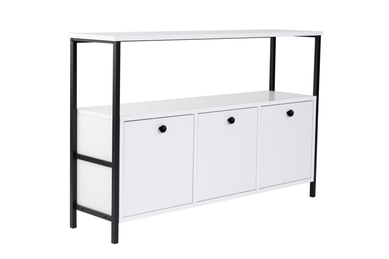 Bufet inferior alb/negru 120 cm Solace Nordure