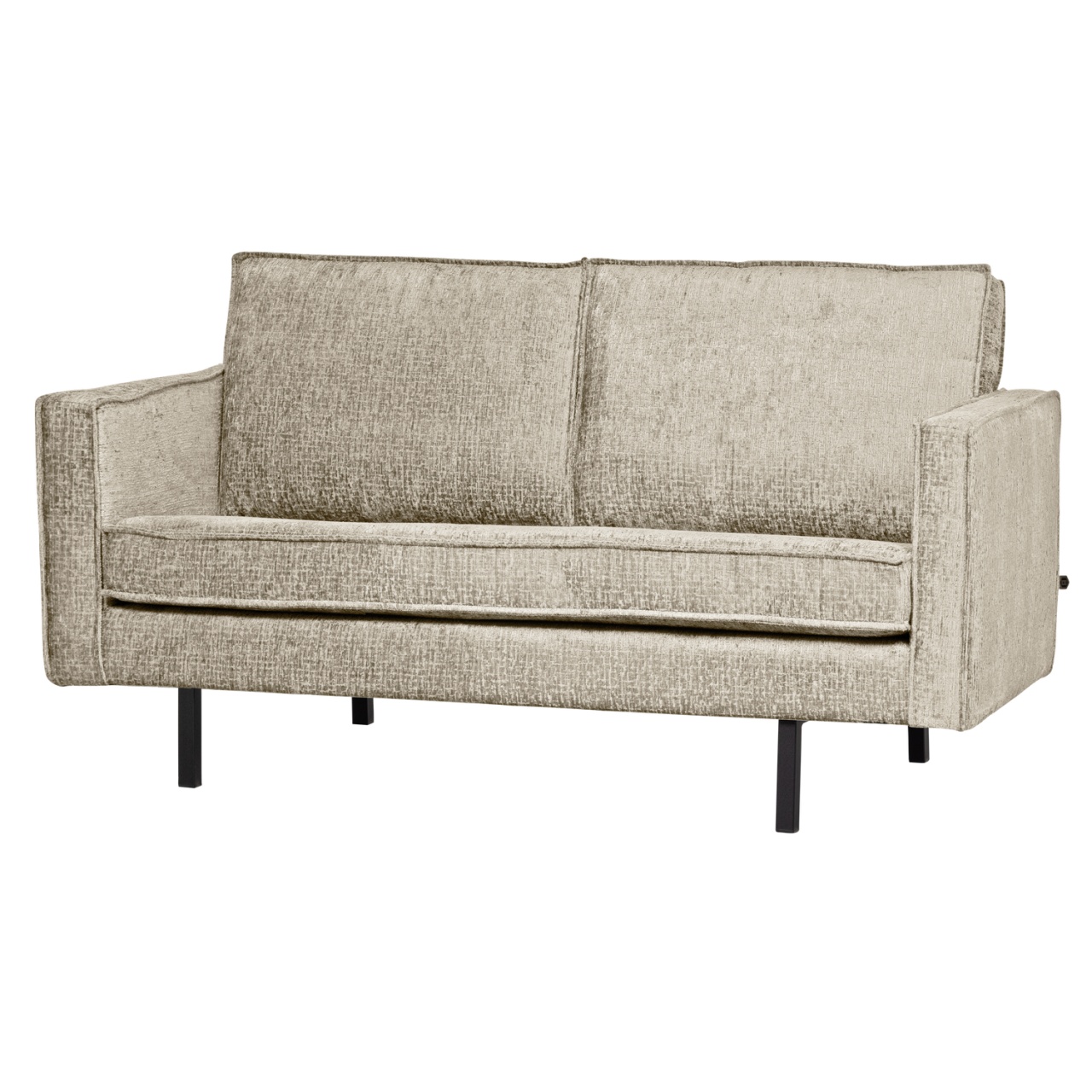 Sofas Canapea bej grau din catifea pentru 2 persoane Rodeo Woood