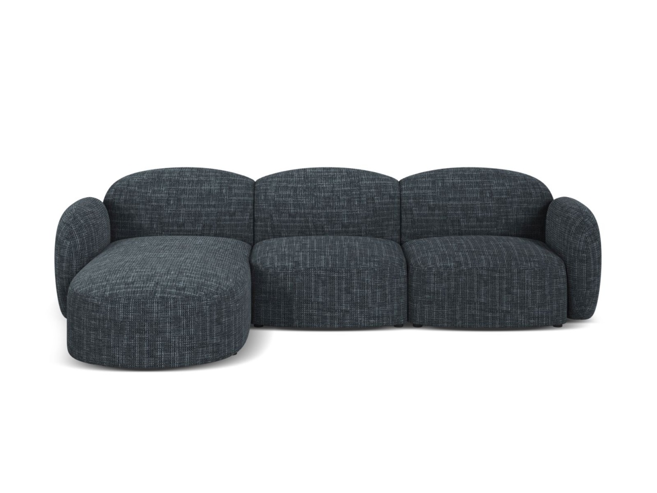 scaune refurbished Canapea cu colt albastru navy din textil pentru 4 persoane Blair Baltimore Left Micadoni