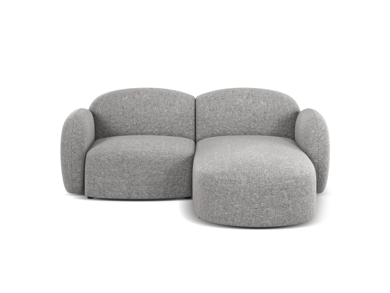 chaise longue Canapea cu colt gri deschis din textil pentru 3 persoane Blair Eden Right Micadoni