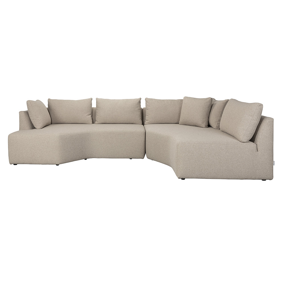 Sofas Canapea cu colt maro cappuccino din textil 301 cm Prosper Right Zuiver