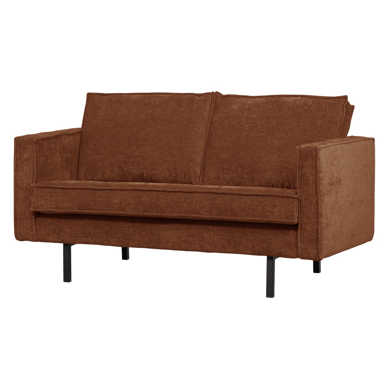 Sofas Canapea maro ruginiu din textil pentru 2 persoane Rodeo Rib Woood