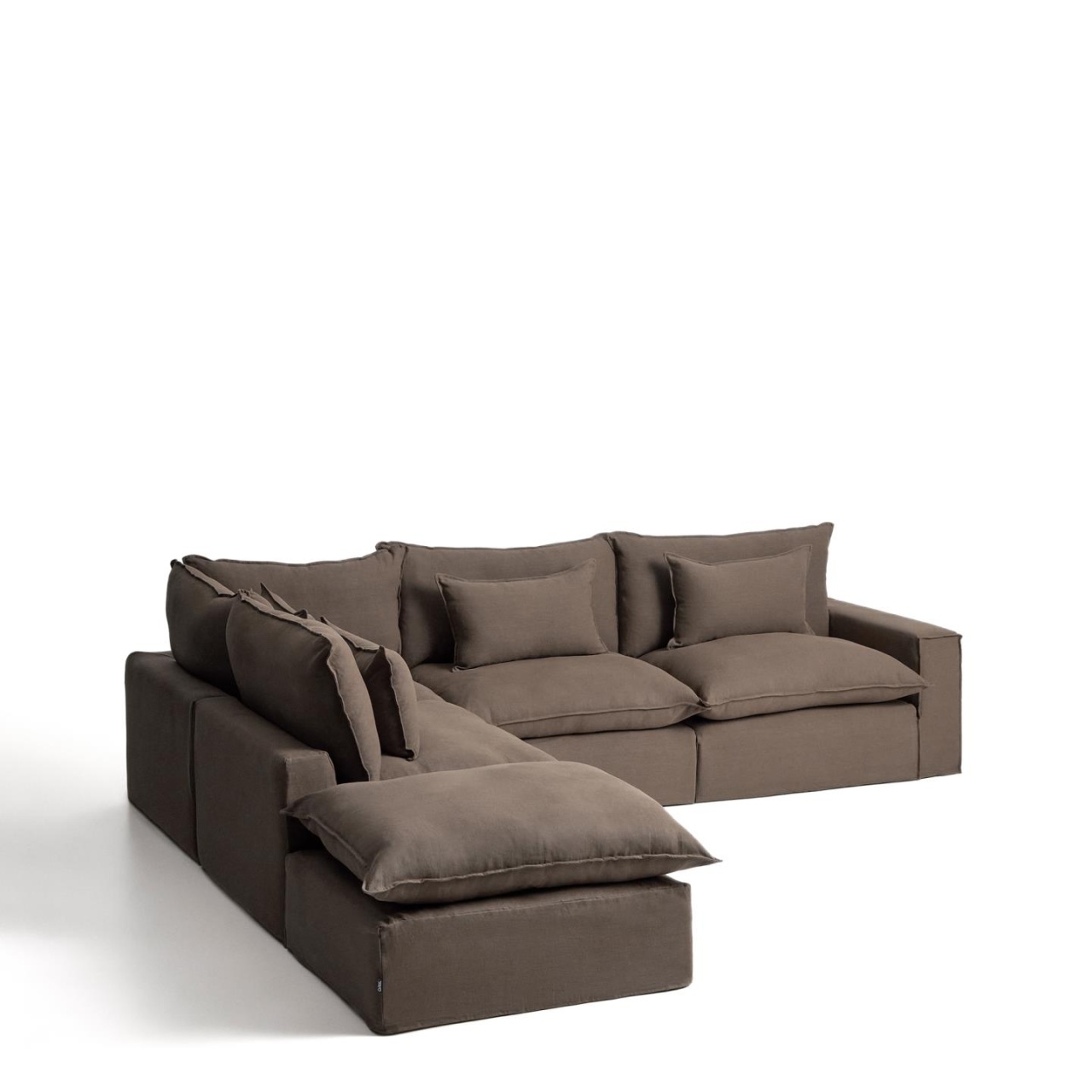Sofas Canapea modulara cu colt grej din textil pentru 6 persoane Anarela Left Kave Home