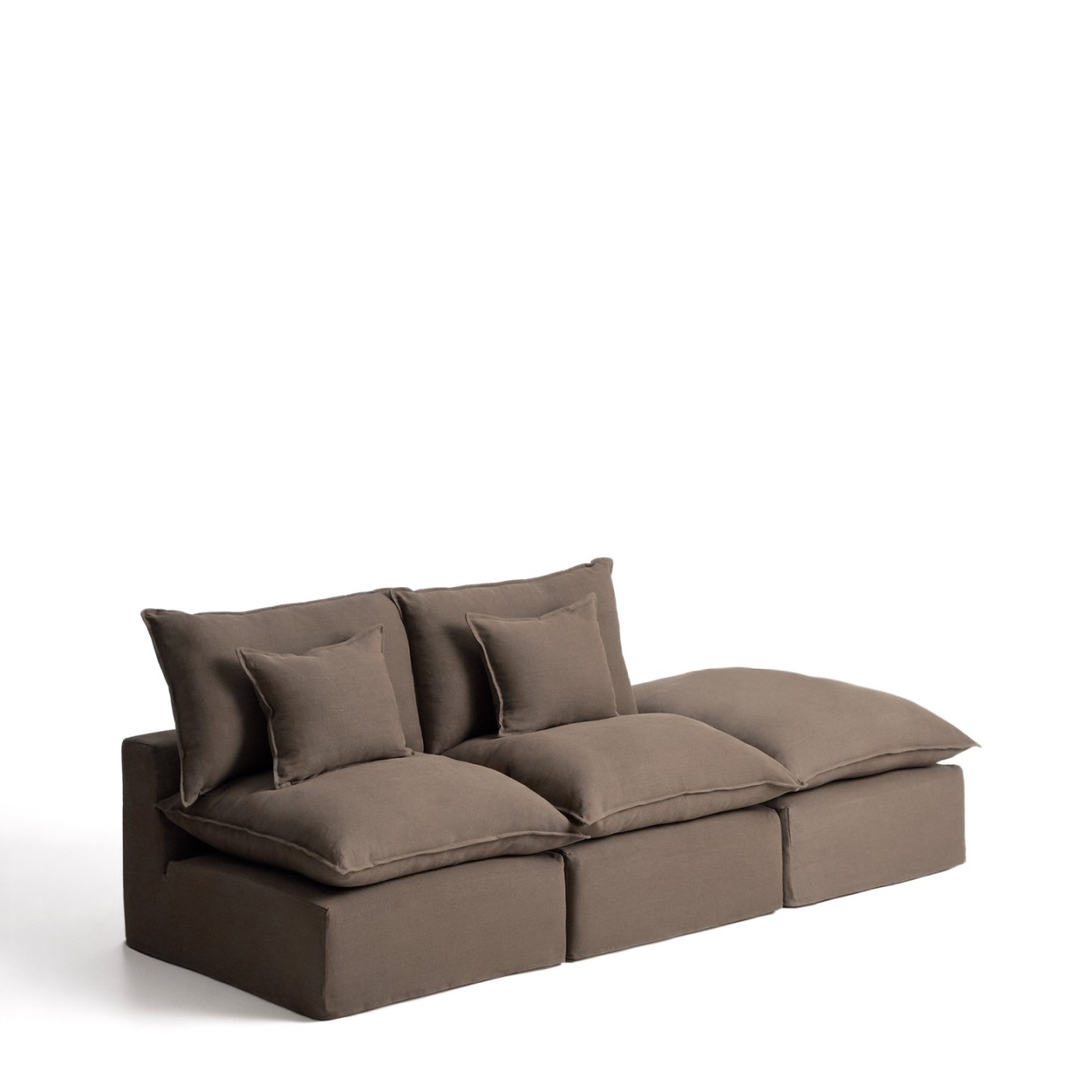 Sofas Canapea modulara grej din textil pentru 2 persoane Anarela Left Kave Home