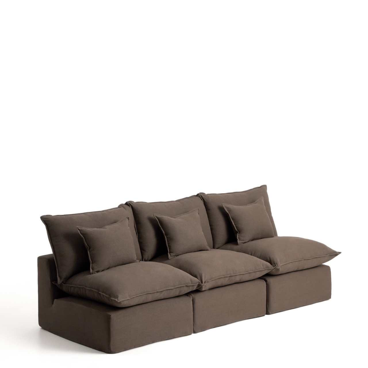 Sofas Canapea modulara grej din textil pentru 3 persoane Anarela Kave Home