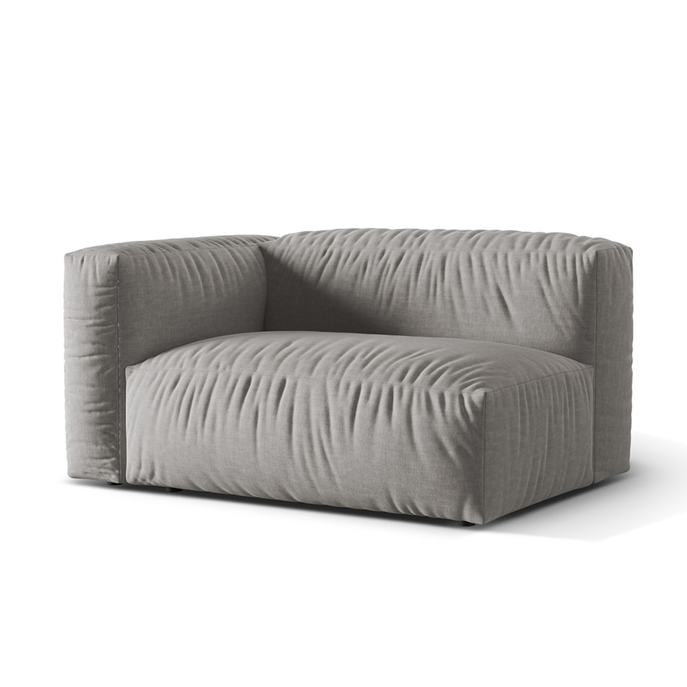 Canapea modulara gri deschis din textil pentru 1 persoana Martina L Left Micadoni