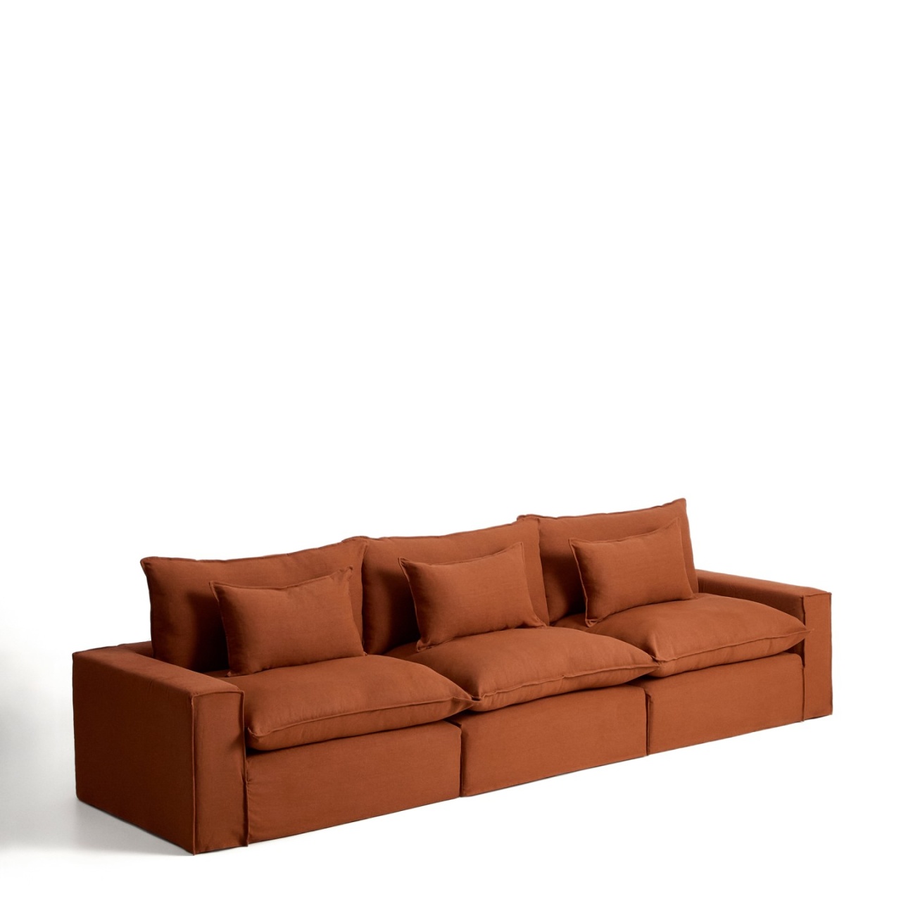 Sofas Canapea modulara maro teracota din textil pentru 5 persoane Anarela Kave Home