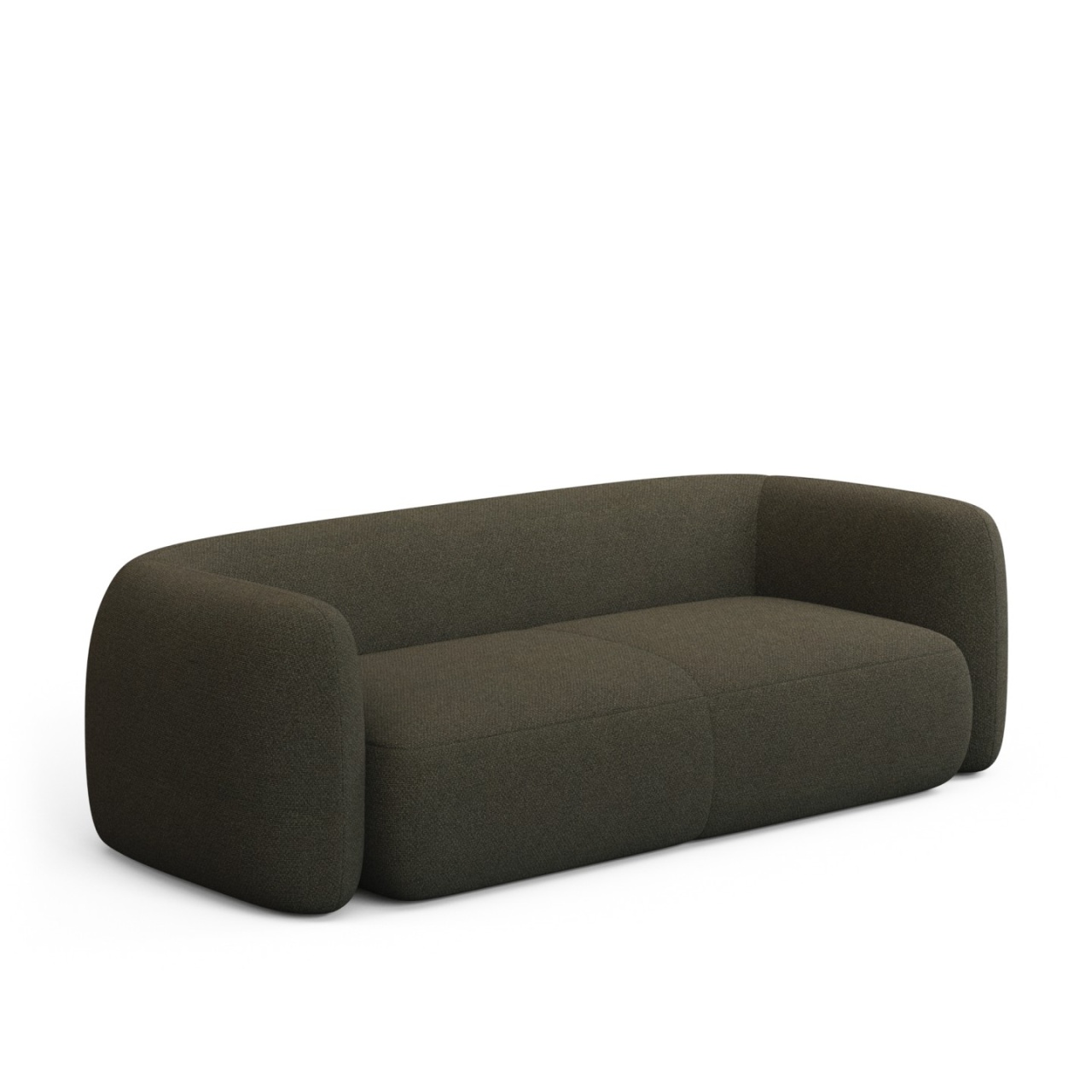 Sofas Canapea verde din textil pentru 3 persoane Martina Boucle Kave Home