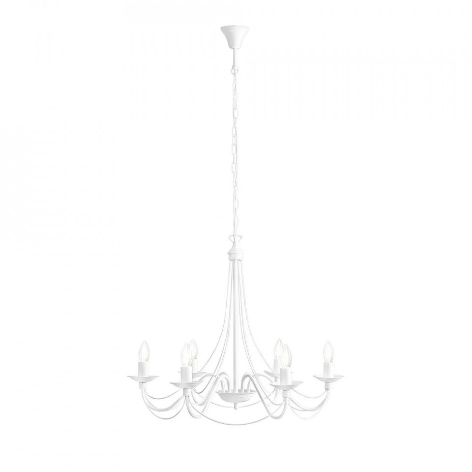 Quiet Object Candelabru alb din metal cu 6 becuri Roza Quiet Object