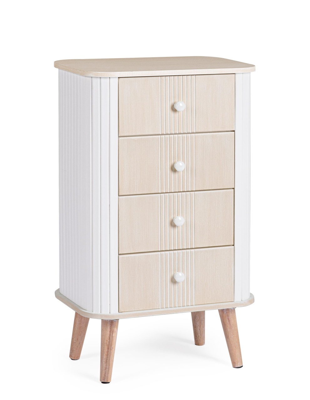 Dressers Comoda alba/bej 45 cm Vesly 4Dr Bizzotto