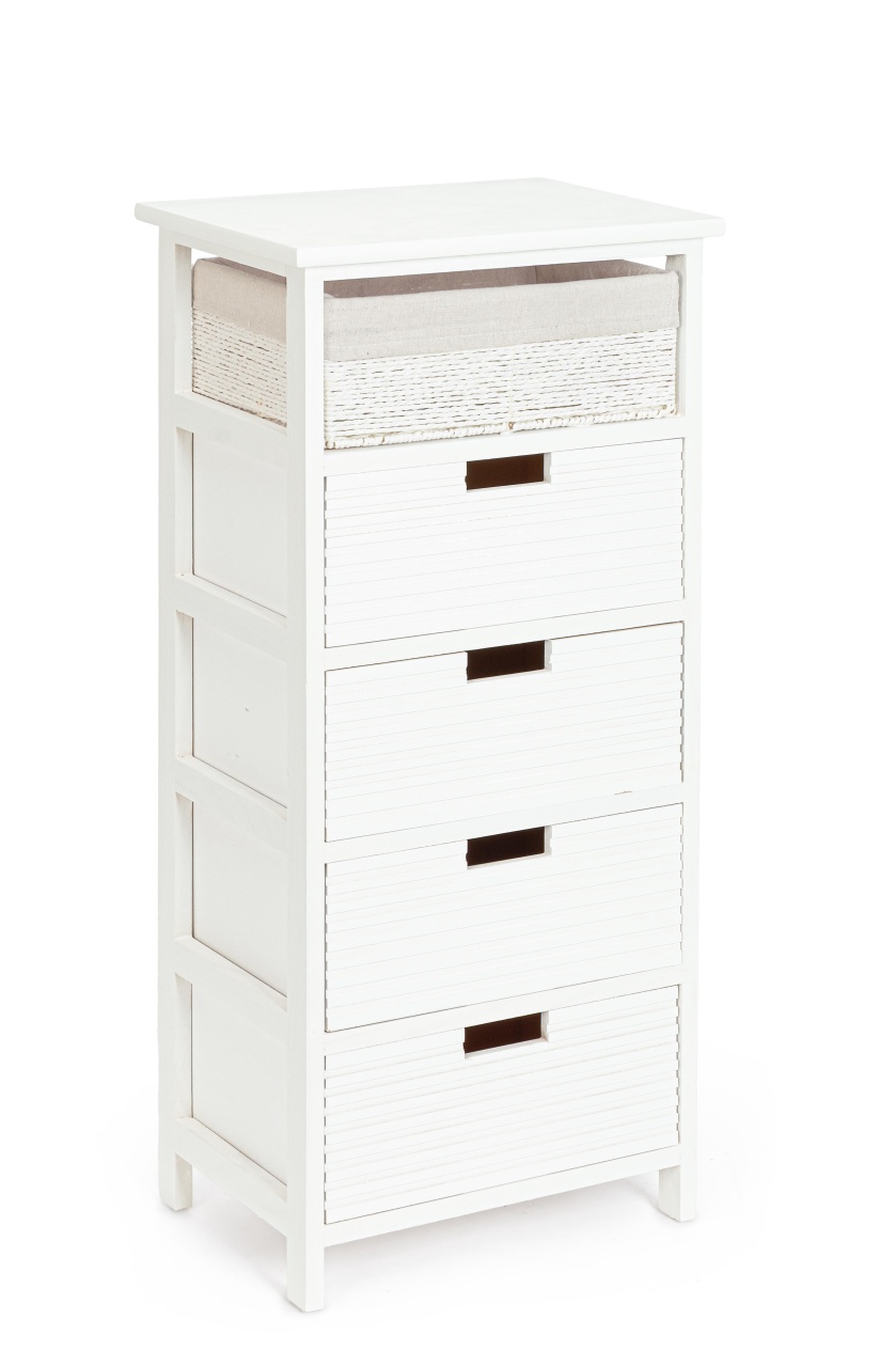 Dressers Comoda alba din lemn 40 cm Leonie Tall Bizzotto