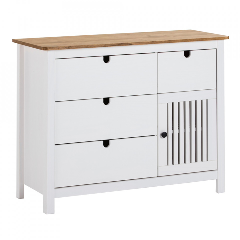Quiet Object Comoda alba/maro din lemn 100 cm Bruna Quiet Object