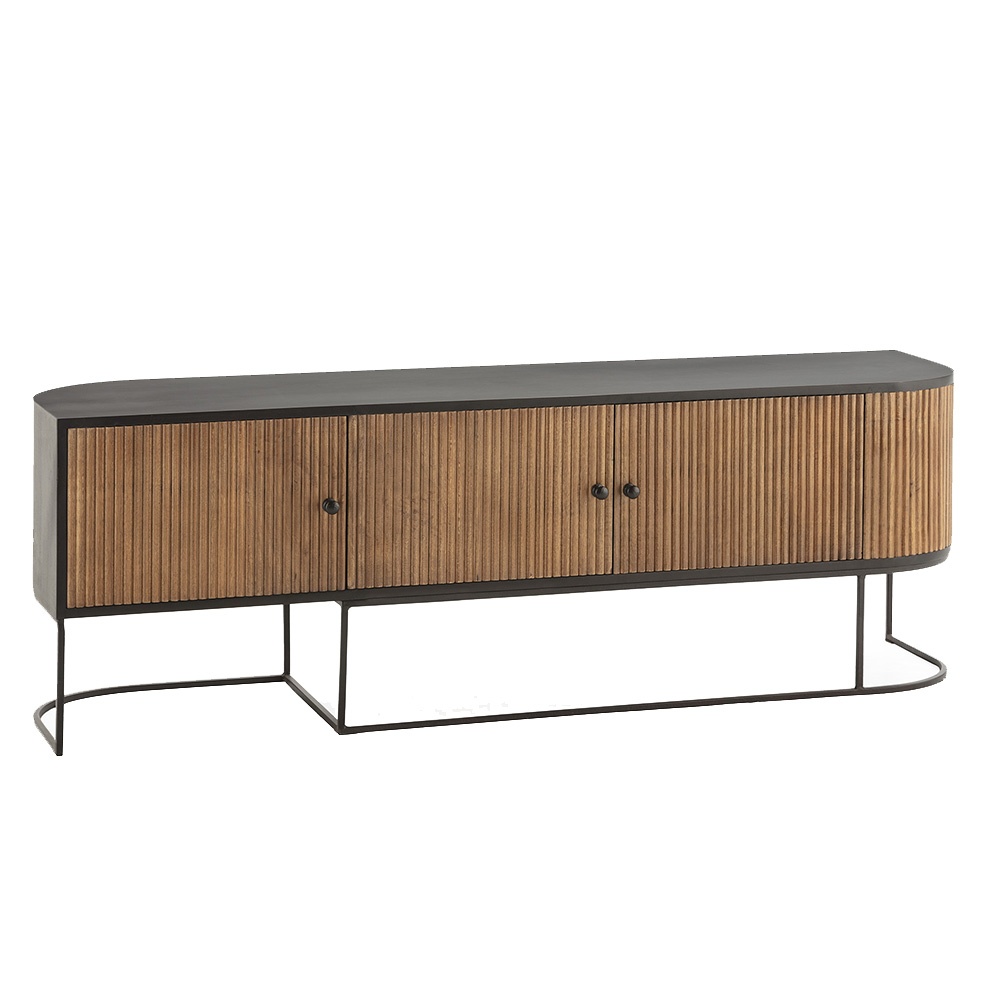 Quiet Object Comoda TV maro/neagra din lemn 160 cm Cube Quiet Object