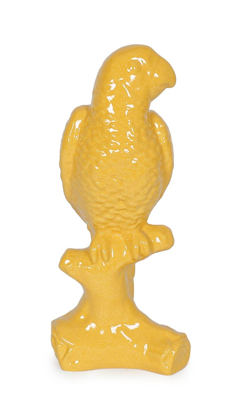 Artwork Decoratiune galbena din ceramica 40 cm Seram Parot Bizzotto