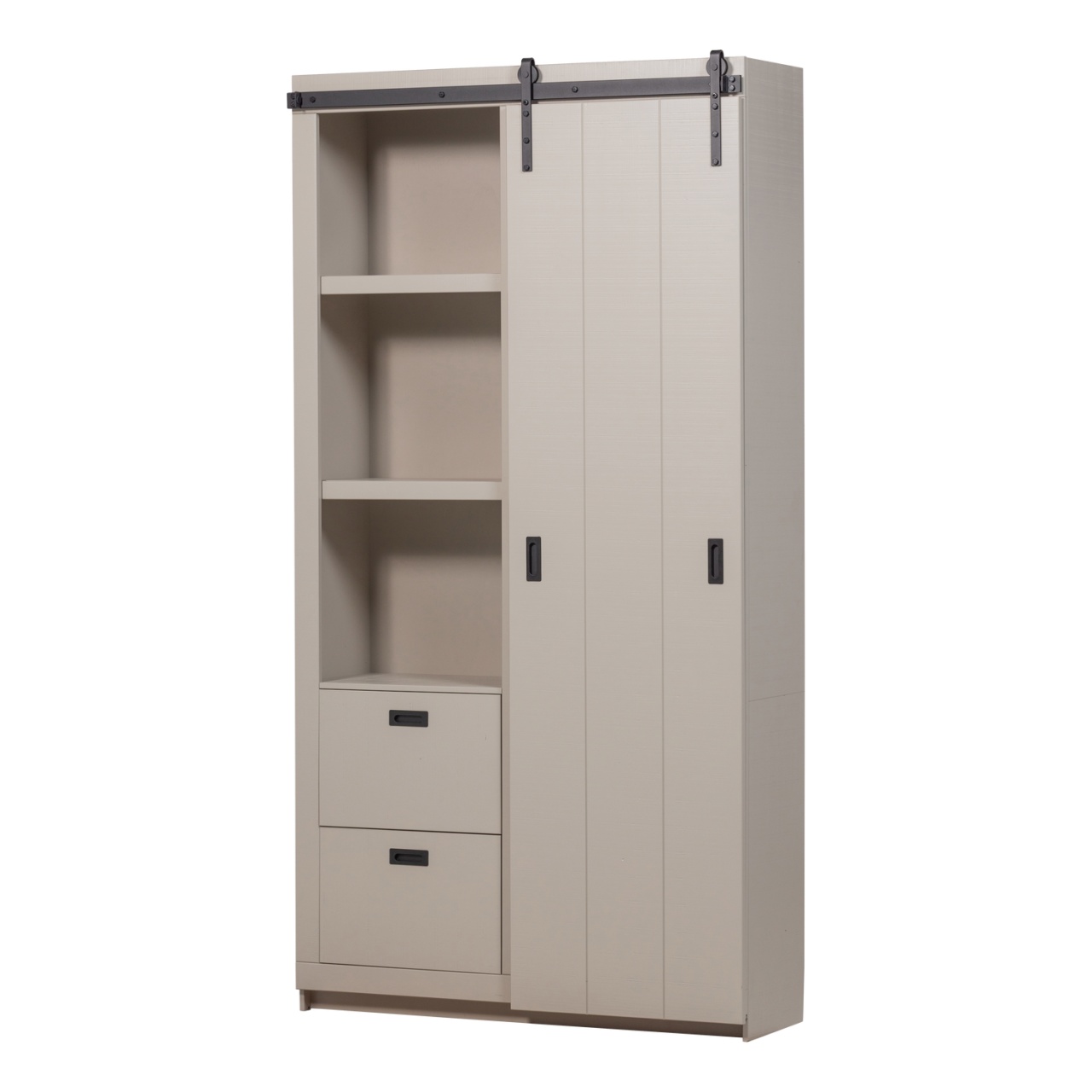 Furniture Dulap gri din lemn 230 cm Slide Left Woood