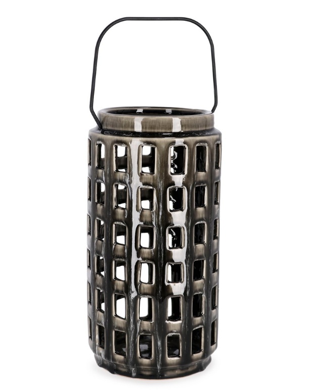 Candle Holders Felinar gri din ceramica 30 cm Darreh Bizzotto