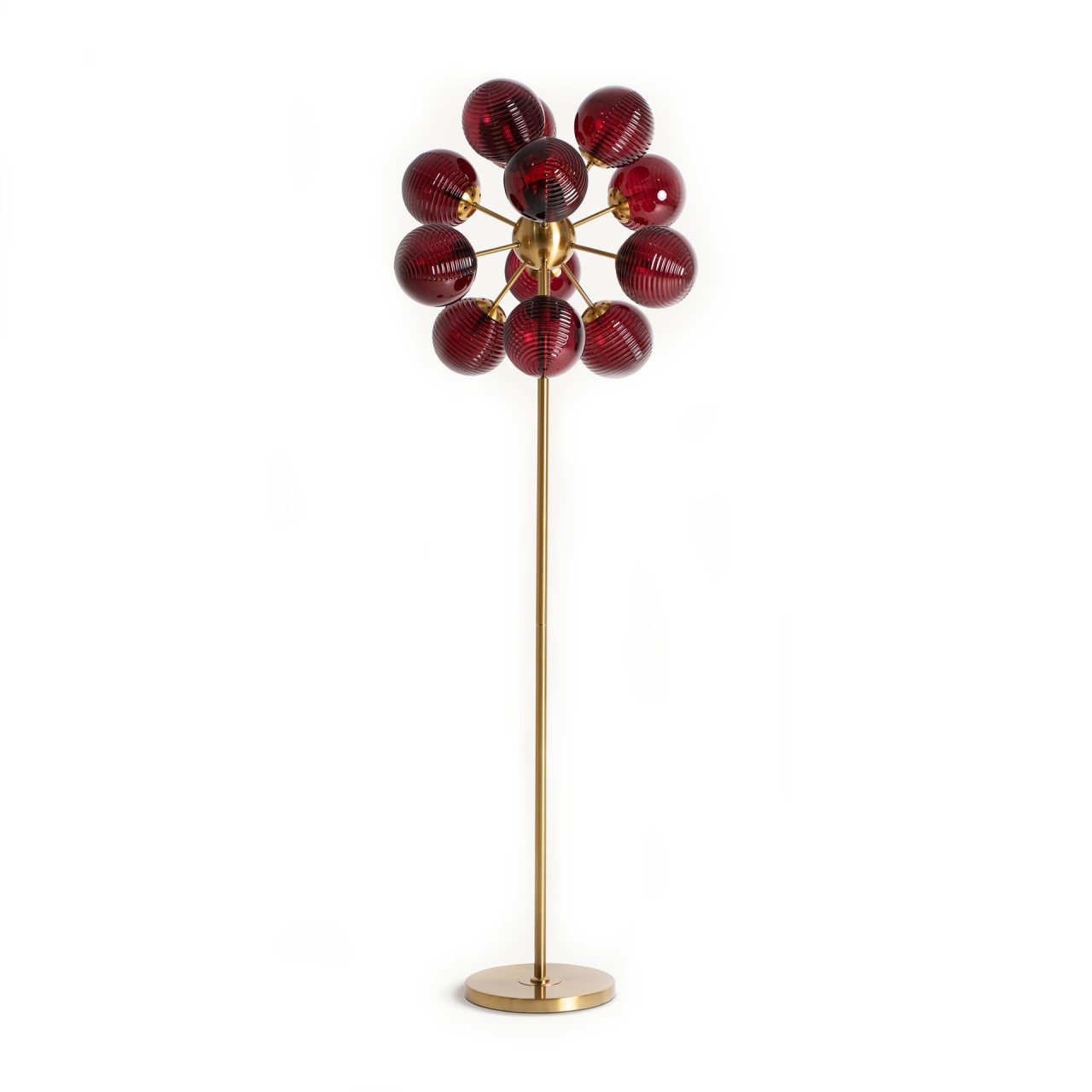 becuri led Lampadar auriu/rosu bordo din metal cu 12 becuri 168 cm Alaia Vical Home