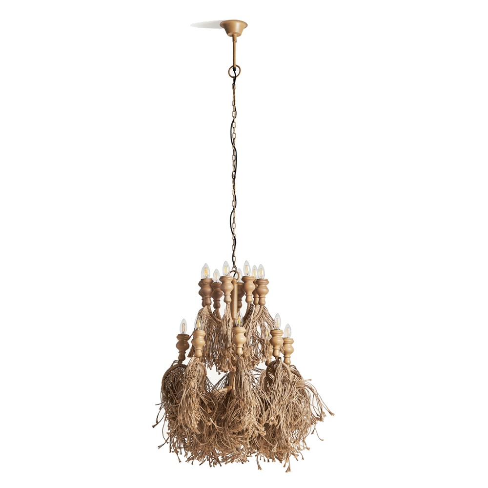Lighting Fixtures Lustra maro din fibre naturale cu 16 becuri Vigeland Large Vical Home