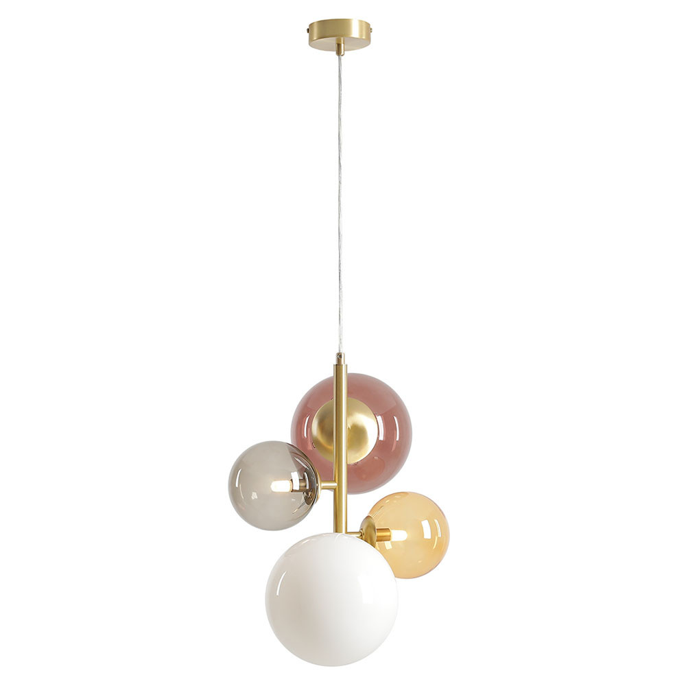 Quiet Object Lustra multicolora din sticla cu 4 becuri Bloom Quiet Object