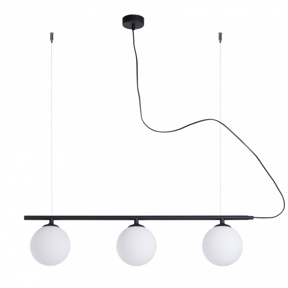 Chandeliers Lustra neagra/alba din sticla cu 3 becuri Beryl Aldex