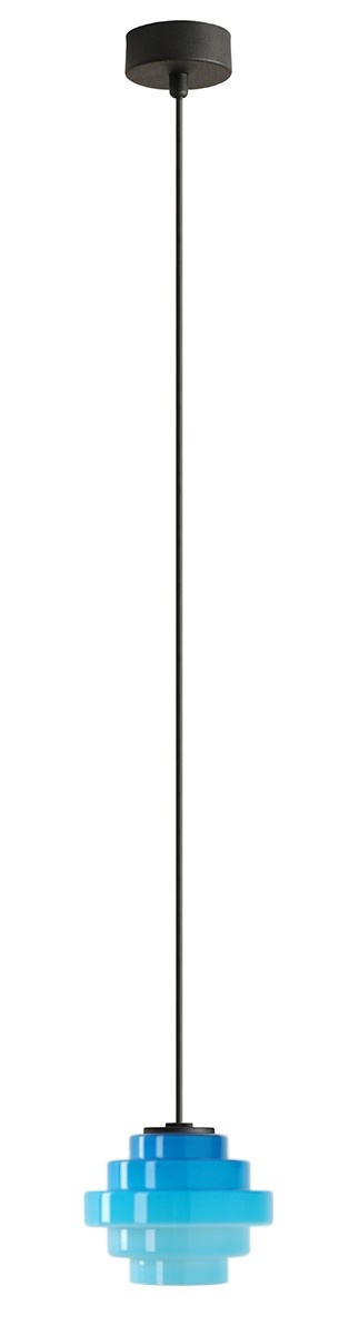 Lighting Fixtures Lustra neagra/albastra din metal Filo Aldex