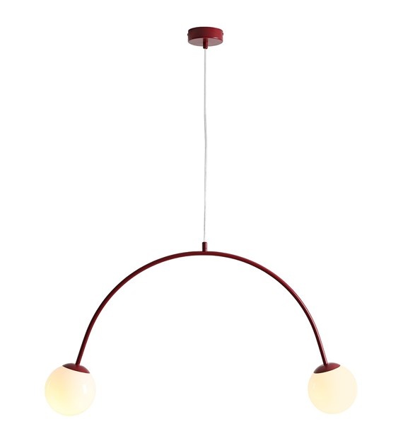 Lighting Fixtures Lustra rosie din metal cu 2 becuri Una Aldex