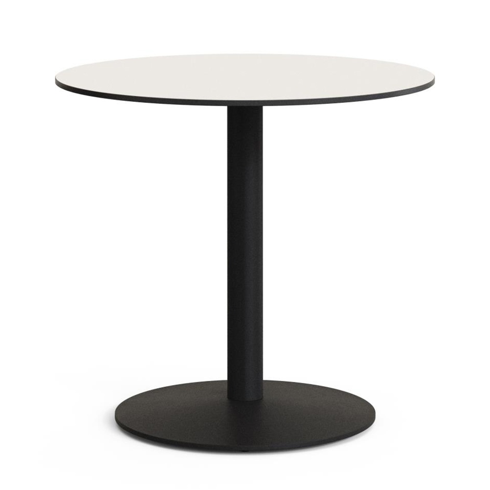 Outdoor Furniture Masa bistro exterior alba/neagra din metal 80 cm Esilda Kave Home