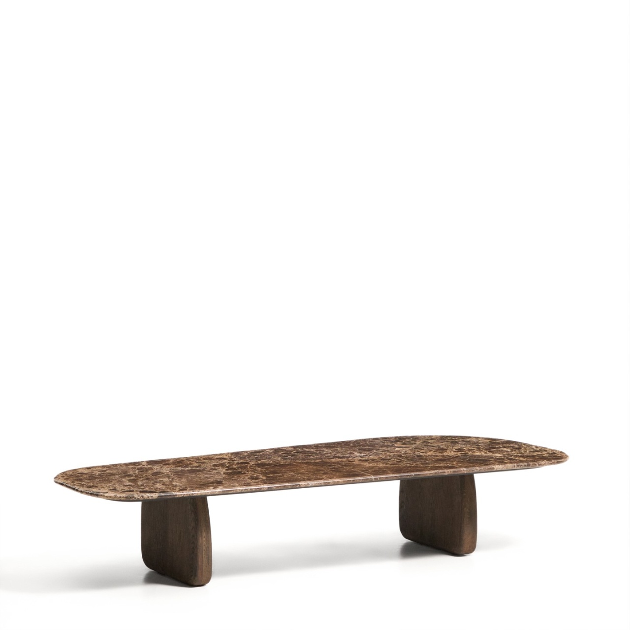 Coffee Tables Masa de cafea maro/maro inchis din piatra 65x147 cm Pirita Kave Home