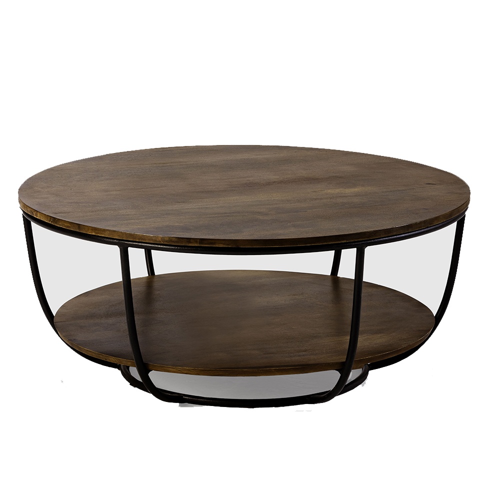 Quiet Object Masa de cafea maro/neagra din lemn 90 cm Delhi Quiet Object