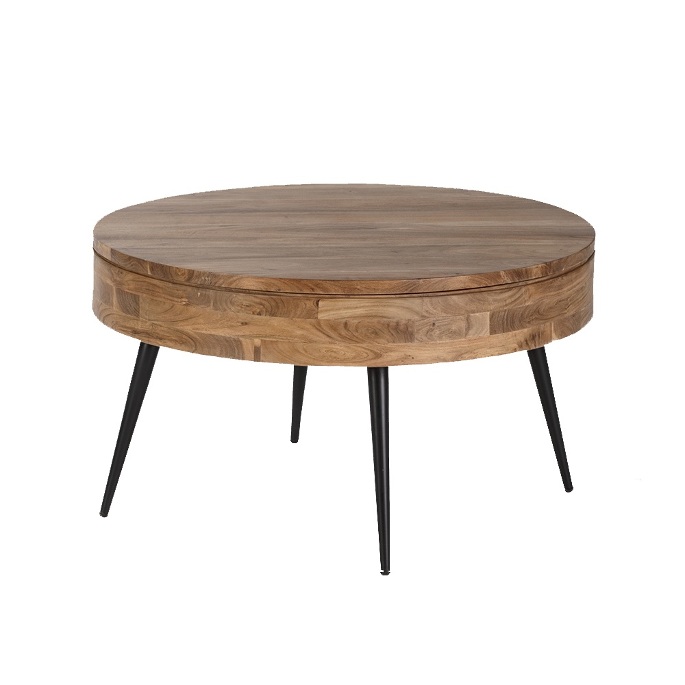 Quiet Object Masa de cafea maro/neagra din lemn 90 cm Kali Quiet Object