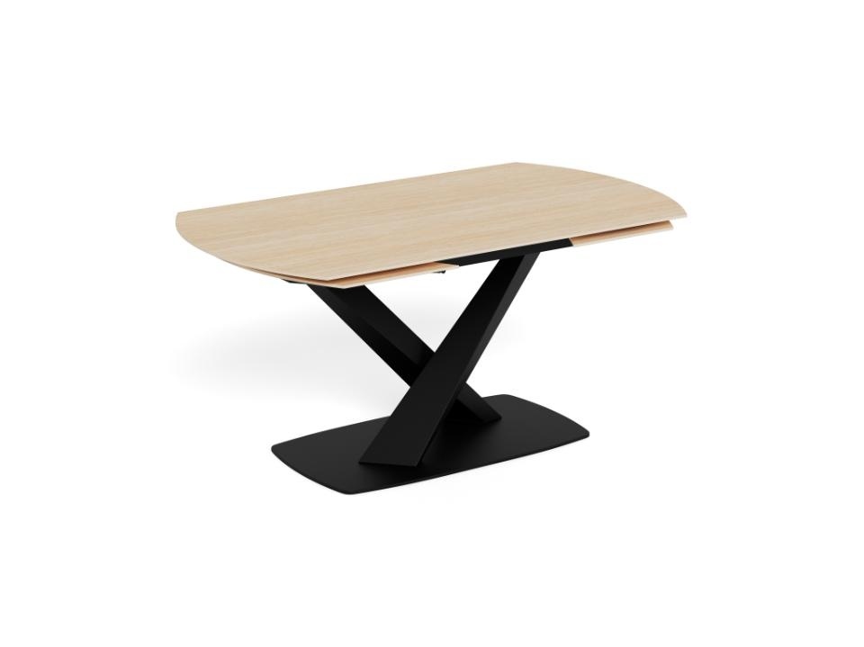 Kitchen & Dining Room Tables Masa dining extensibila maro deschis/neagra din ceramica 90x160(240) cm Morella Actona Company